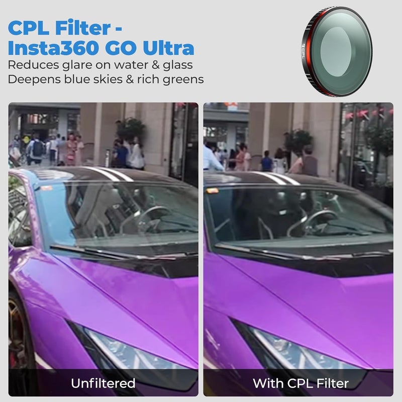 FreeWell مجموعة فلتر يومية قياسية لـ Insta360 GO Ultra – فلاتر ND8 و ND32 و ND64 و CPL للتحكم المحسن في التعرض وتقليل الانعكاسات - Image 4